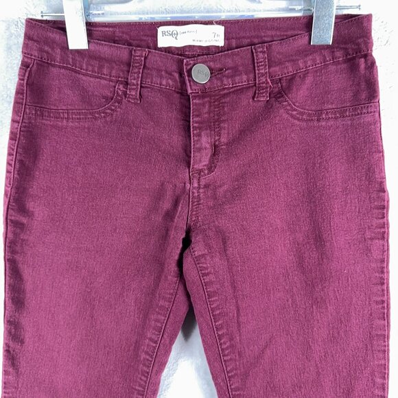 RSQ Miami Jegging Jeans Low Rise Five Design Pockets Womens Maroon Size 7R - Picture 3 of 11